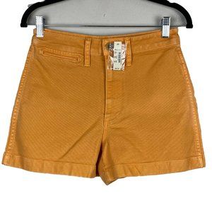 Madewell Size 25 Emmett Short Marigold Yellow High Rise Pockets L0200